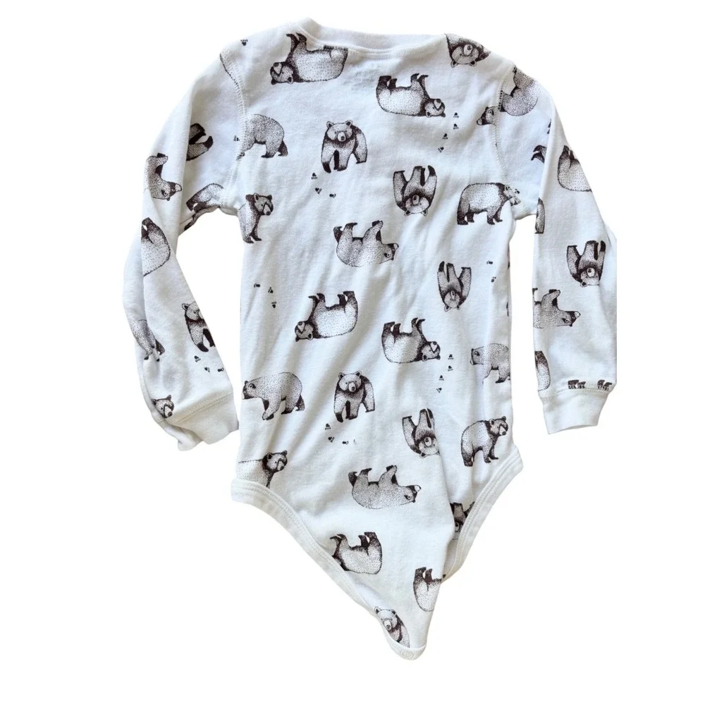 Baby Pajamas Lot of 4 | Dinosaur & Bear Prints | Carter's &‎ Little Blue House |